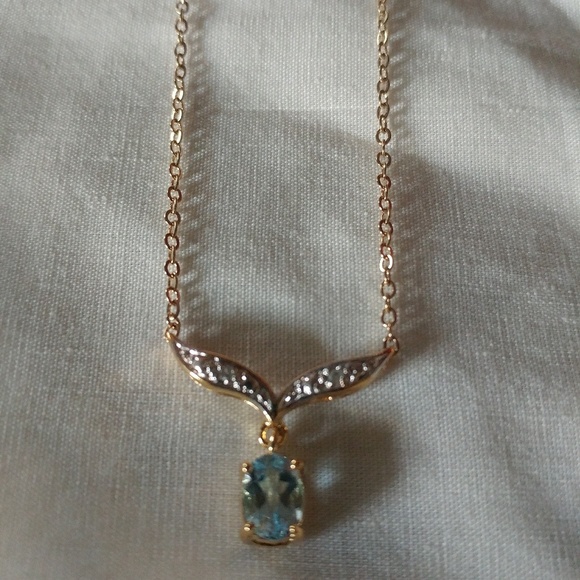 Jewelry - REAL BLUE TOPAZ AND DIAMOND NECKLACE